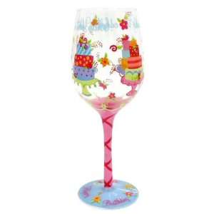  You Take the Cake Hand Painted Wine Glass, Set of 2 