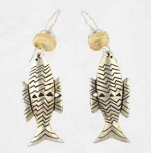 NEW* Laurel Burch FISH SPIRIT Antiqued Silver Earrings  