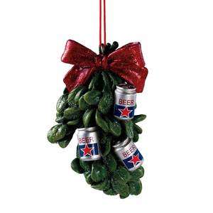 Midwest Beer Mistletoe Christmas Ornament Hand painted Resin  