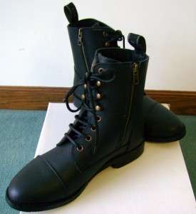 Paddock Boots Black Brown Laced Zipper Womens Sz 7.5  