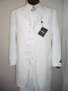 MENS 3PC WHITE DRESS ZOOT SUIT SIZE 42R NEW SUITS  
