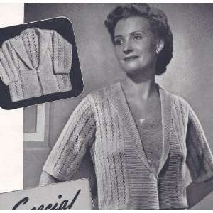 Vintage Knitting PATTERN to make   Bed Jacket Sweater Baby Sacque. NOT 