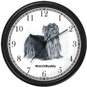 Yorkshire Terrier Dog Wall Clock by WatchBuddy Timepieces (White Frame 