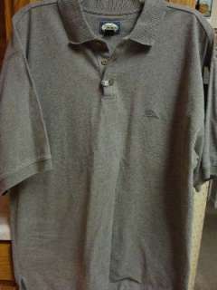 TOMMY BAHAMA Mens S/S Polo Shirt LARGE Gray Fish Logo  