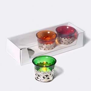  Department 56 Metal Trimmed Votive 3/Set