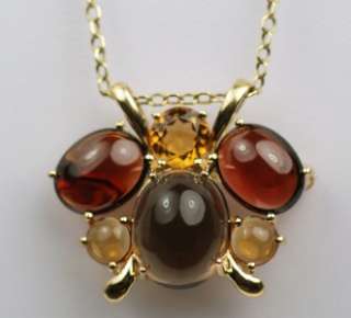 10K GEMSTONE BUG PENDANT PIN COMBO  