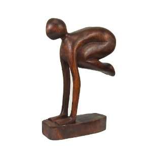 Yoga Asana Crane Pose Figurine Hand Carved From Tropical 