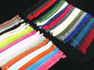 inches Closed End Nylon Zippers Wholesale by 10 pcs Assorted Mixed 