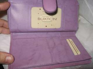 Purple Tab Ziparound Checkbook Leather Wallet,Buxton  