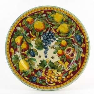  Hand Painted Italian Ceramic 15.7 inch Round Platter 