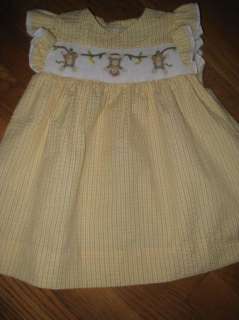 NEW Smocked Petit Ami Monkey Dress Twins 3 mos  