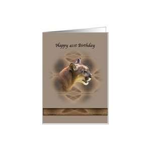  41st Birthday Card with Cougar Card Toys & Games