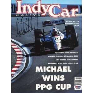 Michael Andretti Signed 1991 Indy Car Magazine Psa Coa   Autographed 