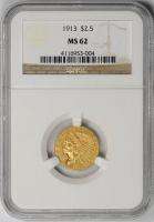 1913 $2.5 Gold Indian NGC MS62 * Better Date * #4116953 004  