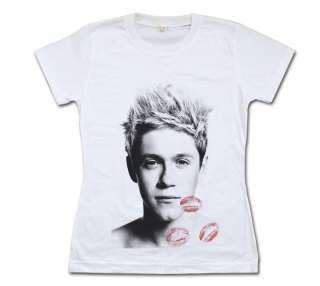 ONE DIRECTION Niall Horan Kiss Womens V Neck T Shirt 1D Boy Band Fan 