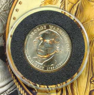   Washington Presidential $1.00 Golden U.S. Dollar Coin Bu in Holder