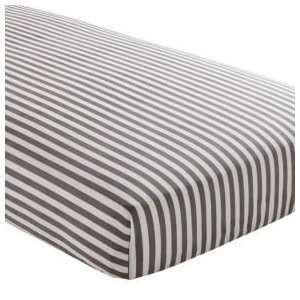   Grey & Yellow Patterned Crib Bedding, Cr Gy a Peep Stripe Fitted Sht