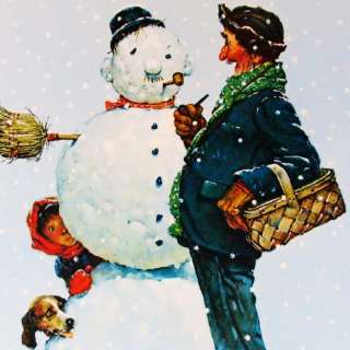 Norman ROCKWELL RARE ART Snow Man HUGE SALE Colorful  