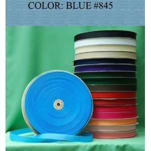  50yards SOLID POLYESTER GROSGRAIN RIBBON Blue #845 1/4 