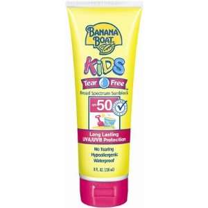 Banana Boat Kids Tear Free Lotion SPF 50 Sunscreen, 8 oz (Quantity of 