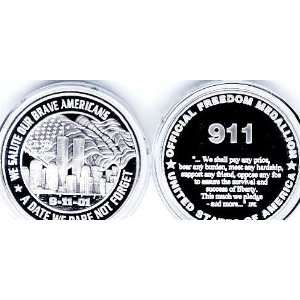 911 NEW YORK MEMORIAL   100ML .999 SILVER   CLAD PROOF COMMEMORATIVE 