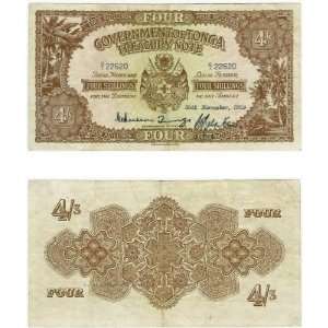  Tonga 1959 4 Shillings, Pick 9c 
