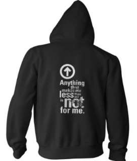  ABOVE THE INFLUENCE QUOTE BACK sober pullover BW HOODIE 