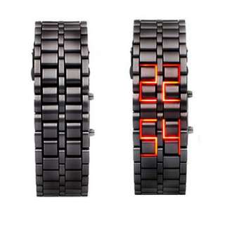 Iron Samurai   Japanese Style Inspired Red LED Watch  