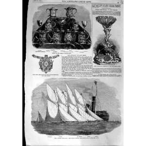  1856 THAMES YACHT CLUB NYMPH CAMELLIA POULTRY SHOW CUPS 