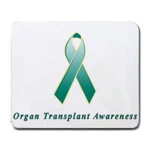 Organ Transplant Awareness Ribbon Mouse Pad