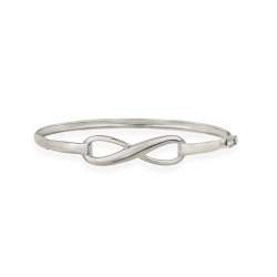 Sterling Silver Infinity Design Bangle Bracelet  