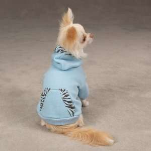 Dog Apparel   East Side Collection Zebra Hoodie For Dogs   Blue   XX 