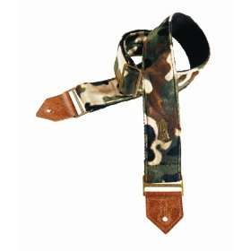  Levys Leathers 2 Faux Fur Guitar Strap with Camo Print 