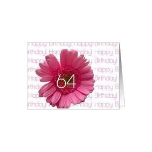  64th Happy Birthday Pink Gerbera Card Toys & Games