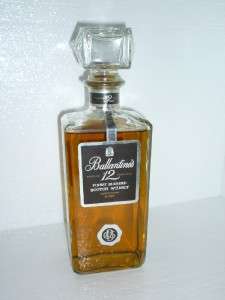 BALLANTINES SCOTCH WHISKEY 12 YEARS RARE OLD DECANTER  