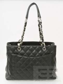 Chanel Black Quilted Caviar Leather Large Shopping Tote Bag  