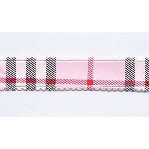  15mm Plaid Vinyl Finished Headband Cover in Pink   2 Yards 
