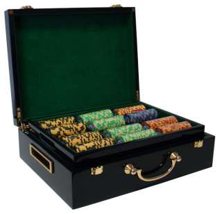 500 Ct Monte Carlo Poker Chip Set & Hi Gloss Case 14g  
