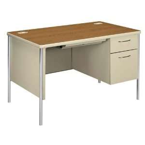   Pedestal Desk,48x30x29 1/2,Maple/Charcoal,Platinum