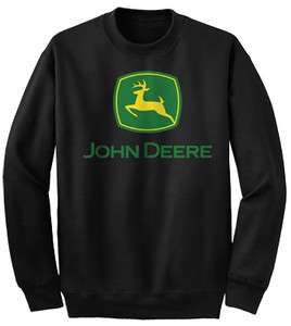 NEW John Deere Black Crewneck Sweatshirt M L XL 2X 1718  