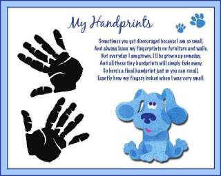 BLUES BLUES CLUES Baby Handprints Scrapbook Print Poem  