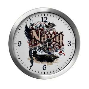  Modern Wall Clock Navy US Grunge Any Time Any Place Any 