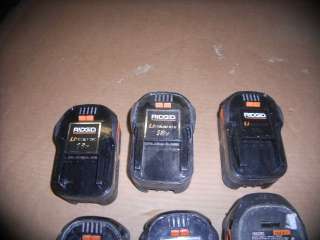 RIDGID BATTERY LOT 6 18VOLT LI ION BATTERIES  