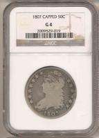 1807 CAPPED BUST HALF DOLLAR G4 NGC. Neat Coin.  