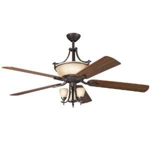 Olympia Collection 60ö Olde Bronze Ceiling Fan with Reversible Cherry 