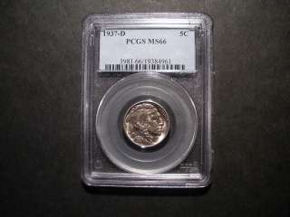 1937 D Buffalo Nickel MS66 PCGS  