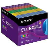 Sony 25CRM80RX CD R Color Slim Jewel Cases (25 Pack)  