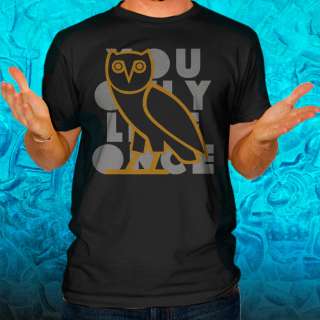 YOLO You Only Live Once OVOXO Drake Take Care T Shirt YMCMB Rap Black 