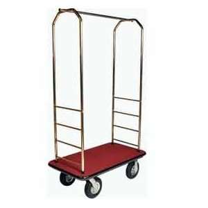  Easy Mover Bellman Cart Brass, Red Carpet, Black Bumper, 8 