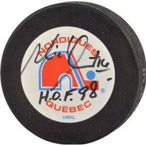  Michel Goulet Autographed Puck  Details Quebec Nordiques 